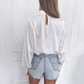 Camisa Cetim Mangas Bufantes - Sua Boutique