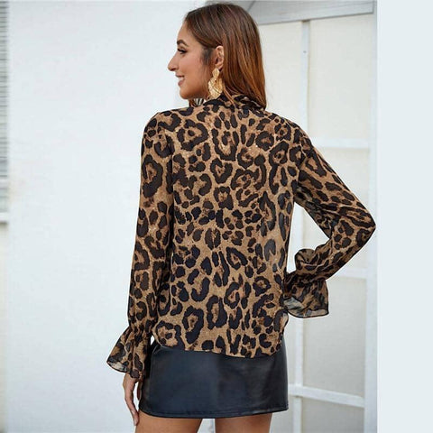 Camisa Shay Animal Print Chifon - Sua Boutique