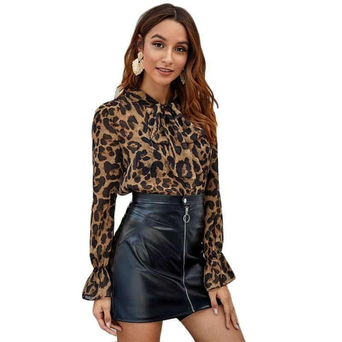 Camisa Shay Animal Print Chifon - Sua Boutique