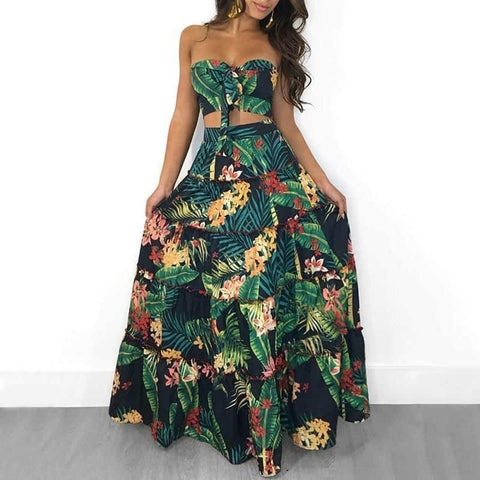 Conjunto Feminino Saia e Cropped Floral - Sua Boutique
