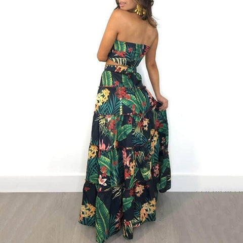 Conjunto Feminino Saia e Cropped Floral - Sua Boutique