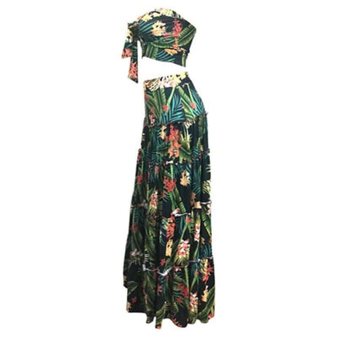 Conjunto Feminino Saia e Cropped Floral - Sua Boutique