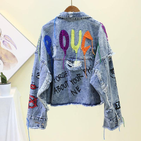 Jaqueta Jeans Fashion Destroyed - Sua Boutique