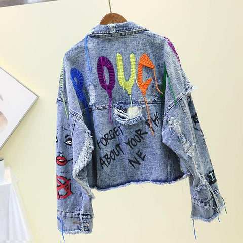 Jaqueta Jeans Fashion Destroyed - Sua Boutique