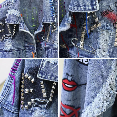 Jaqueta Jeans Fashion Destroyed - Sua Boutique