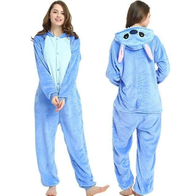 Pijama Feminino De Desenhos Animados, Animais, Unicórnio - Sua Boutique Pijama Feminino De Desenhos Animados, Animais, Unicórnio-Pijama Feminino De Desenhos Animados-27454239-blue-stitch-s--