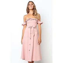 Vestido Midi Ciganinha com Babado - Sua Boutique Shop