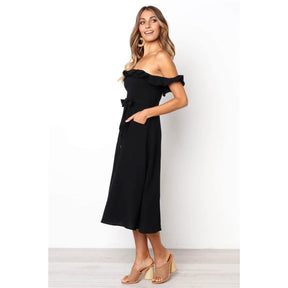 Vestido Midi Ciganinha com Babado - Sua Boutique Shop