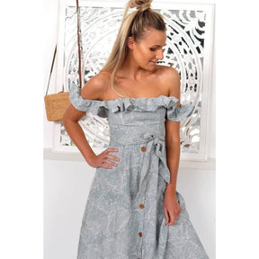 Vestido Midi Ciganinha com Babado - Sua Boutique Shop