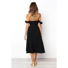 Vestido Midi Ciganinha com Babado - Sua Boutique Shop