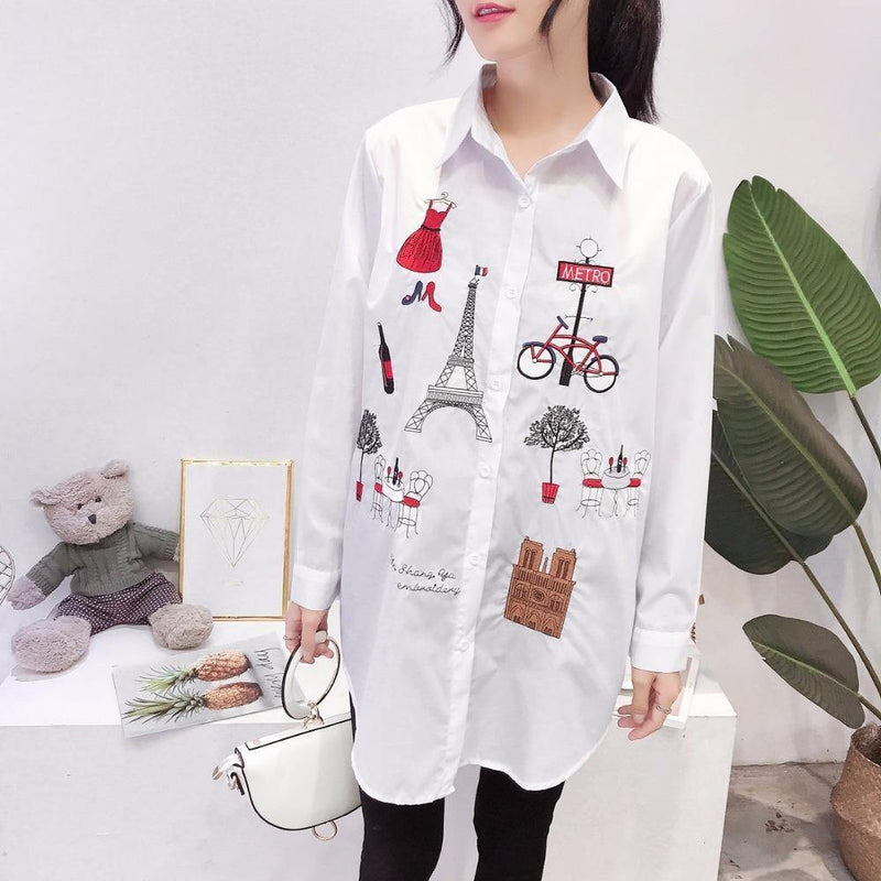 Camisa Over Special Bordados - NaModa Shop