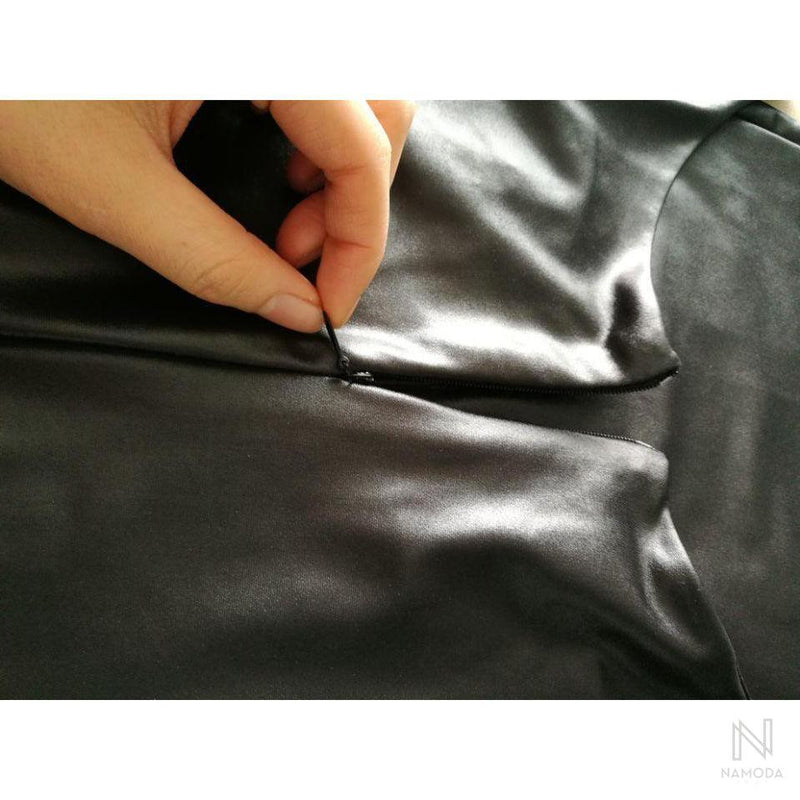 Vestido Midi Couro Sintético - NaModa Shop